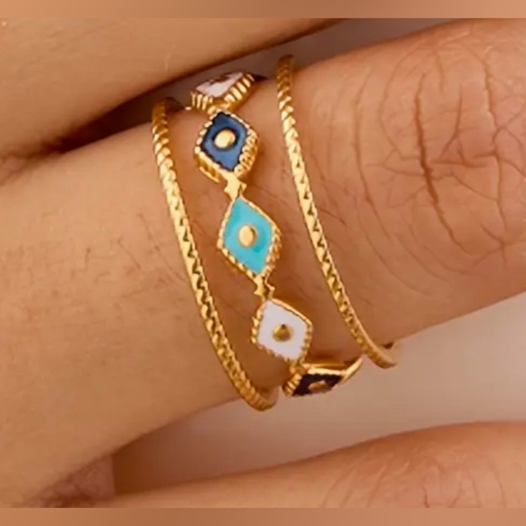 Gold boho adjustable ring - Picture 3 of 3